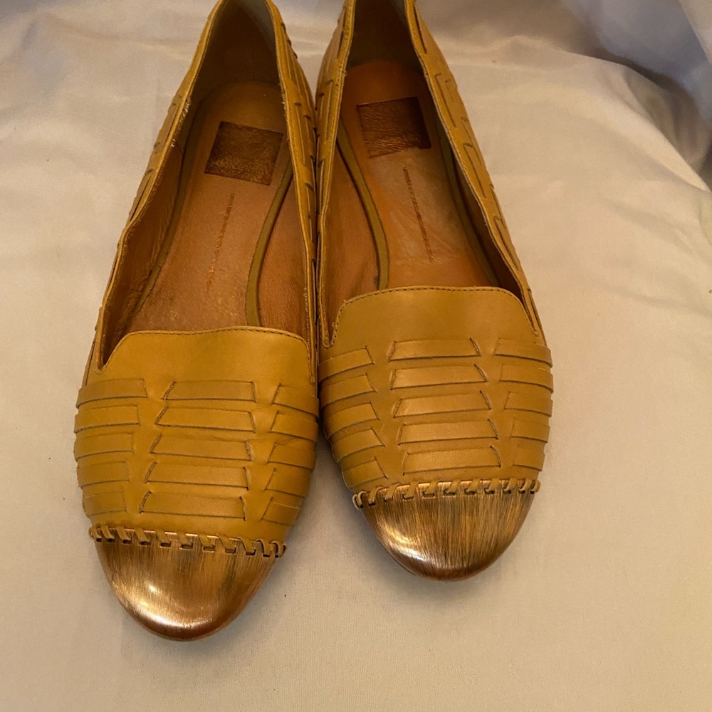 Dolce Vita Leather Tan Loafer with Bronze tip size 8M - Picture 11 of 16